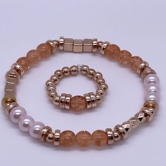 Wool + Pepper Co. Rose Gold Matching Jewelry Set - Picture 1 of 6